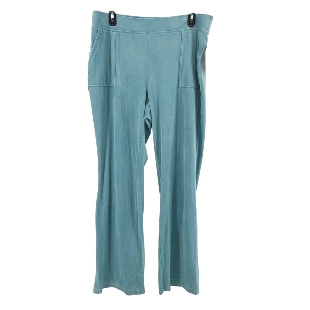 Juicy by Juicy Couture Pants Women XL Blue Teal Wide Leg Y2K Track Velour NWT